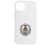 Carcasa para iPhone 14 Plus Emblema de Honor de Caballero Barbudo Vintage Estilo Retro