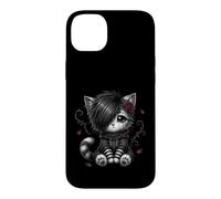 Carcasa para iPhone 14 Plus EMO Cat Rose Regalos góticos Amante de los Gatos Goth Girl Dark Kitty