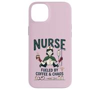 Carcasa para iPhone 14 Plus Enfermera Vintage Impulsado por Café & Caos RN Médico