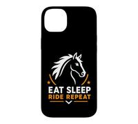 Carcasa para iPhone 14 Plus Equestrian Horse Riding Lover Eat Sleep Ride Repeat