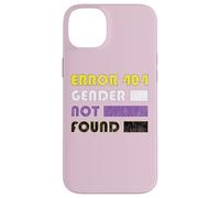 Carcasa para iPhone 14 Plus Error 404 Gender Not Found para el Orgullo LGBTQ no Binario