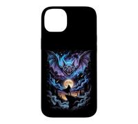 Carcasa para iPhone 14 Plus Escena de Aventura Fantástica con Murciélago Cósmico