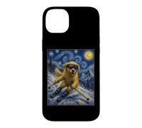 Carcasa para iPhone 14 Plus Esquí Golden Retriever Art Skiier Perro en Ski Hill