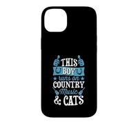 Carcasa para iPhone 14 Plus Este Chico Corre con música Country y Gatos
