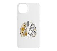 Carcasa para iPhone 14 Plus Every Breath Is Grace Boho Floral Pulmones Girasoles de otoño