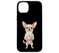Carcasa para iPhone 14 Plus Feliz Cumpleaños Chihuahua Mamá Lindo Perro Sosteniendo Pastel Vela