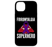 Carcasa para iPhone 14 Plus Fibromialgia Superhero Warrior Fighter Purple Ribbon