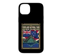 Carcasa para iPhone 14 Plus Fiordland National Park Nueva Zelanda Bandera Gráfico de Viaje