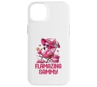 Carcasa para iPhone 14 Plus Flamazing Sammy Pink Flamingo Tropical Beach Trip Mujer