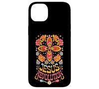 Carcasa para iPhone 14 Plus Flor Hippie Retro Maravillosa de la Revolución de Jesús, fe Cristiana