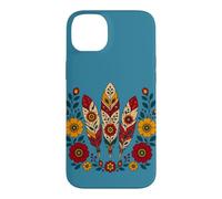 Carcasa para iPhone 14 Plus Floral Boho Plumas Motivos Folk Ornamental Tribal Western