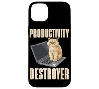 Carcasa para iPhone 14 Plus Funny Cat Productivity Destroyer Dueño de Gato Humor Amante de los Gatos
