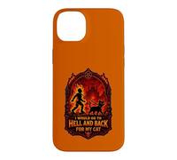 Carcasa para iPhone 14 Plus Funny Halloween I'D IR AL Infierno Y Volver para MI Gato