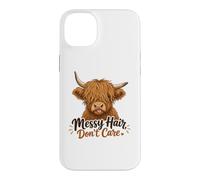 Carcasa para iPhone 14 Plus Funny Highland Cow desordenado Pelo no Importa Lindo Amante de la Vaca