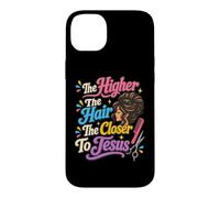 Carcasa para iPhone 14 Plus Funny Jesus Follower Christian Hairstylist Peine Fe