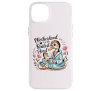 Carcasa para iPhone 14 Plus Funny Motherhood Is The Realest Hood Día de la Madre Goose Mom