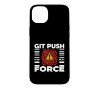 Carcasa para iPhone 14 Plus Funny Programmer Coding Git Push Force Warning