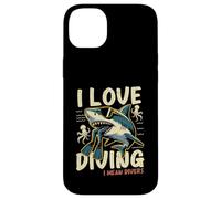 Carcasa para iPhone 14 Plus Funny Shark I Love Buceo Snorkel Snorkeler Buceo Buceador