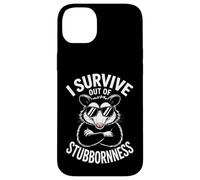Carcasa para iPhone 14 Plus Funny Zarigüeya sobrevive de terquedad Diciendo