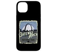 Carcasa para iPhone 14 Plus Gateway Arch National Park - Recuerdo Vintage de Vacaciones