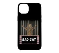 Carcasa para iPhone 14 Plus Gato Malo Gato detrás de Las rejas Divertida Cita sarcástica Diciendo fo
