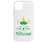 Carcasa para iPhone 14 Plus Gato Unicornio irlandés Lil Miss Caticorn Green para el Día de San Patricio