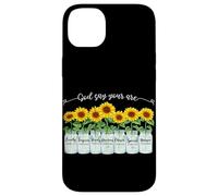 Carcasa para iPhone 14 Plus God Says You Are Girasol Mason Jar Christian Religious