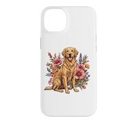 Carcasa para iPhone 14 Plus Goldie Sporting Dog Vintage Flowers Floral Golden Retriever