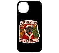 Carcasa para iPhone 14 Plus Gorro de Navidad con Texto en inglés I Believe In Santa Paws Cane Corso Dog Mom Dad