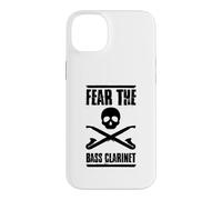 Carcasa para iPhone 14 Plus Gráfico clarinetista de Halloween para Clarinete Fear The Bass