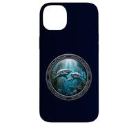 Carcasa para iPhone 14 Plus Gran tiburón Blanco observador de Tiburones Buzo Familia de Tiburones en el océano