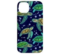 Carcasa para iPhone 14 Plus Green Sea Turtle Marine Life Ocean Decorative Pattern