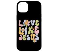 Carcasa para iPhone 14 Plus Groovy Love Like Jesus Religious God Christian Graphic