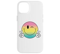 Carcasa para iPhone 14 Plus Guiñando Sonrisa Cara Peace Camisa Lindo Guiño Feliz Cara Sonriente