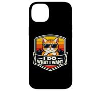 Carcasa para iPhone 14 Plus Hago lo Que Quiero, Amante del dueño de un Gato, Divertido, Retro, Broma Vintage