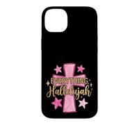 Carcasa para iPhone 14 Plus Hallelujah Christian Girls Pink Cross Preppy Doodles Stars