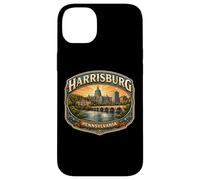 Carcasa para iPhone 14 Plus Harrisburg, Pensilvania, Souvenir City State Capital, Vintage