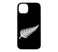 Carcasa para iPhone 14 Plus Helecho Plateado de Nueva Zelanda NZ Negro Orgulloso Kiwi Rugby Regalo