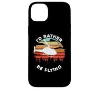 Carcasa para iPhone 14 Plus Helicopter Funny Pilot Gift I'D Rather Be Flying Retro