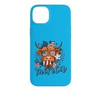 Carcasa para iPhone 14 Plus Highland Cow 4th of July Cow For Women Men Funny Cow