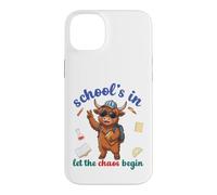 Carcasa para iPhone 14 Plus Highland Cow Regresa a la Escuela Vibra Escuelas En Que Comience el Caos