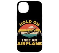 Carcasa para iPhone 14 Plus Hold On I See An Avión Piloto Divertido Aviación Retro Aviación