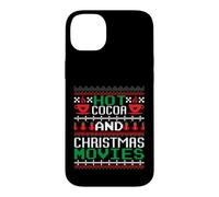 Carcasa para iPhone 14 Plus Hot Cocoa and Christmas Movies Ugly Sweater Winter Art