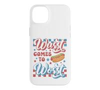 Carcasa para iPhone 14 Plus Hotdog Wurst llega a lo Peor Divertido Perrito Caliente del 4 de Julio