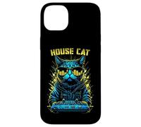 Carcasa para iPhone 14 Plus House Cat DJ Rave EDM Music Deejay Equalizer Gafas de Sol