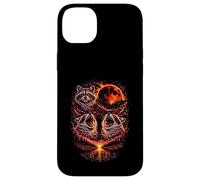 Carcasa para iPhone 14 Plus Howling Raccoon 3, Luna roja, Eclipse, Cielo Nocturno, Vintage