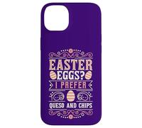 Carcasa para iPhone 14 Plus Huevos de Pascua I Prefer Queso and Chips Funny Easter