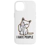 Carcasa para iPhone 14 Plus I Hate People Sign,Funny Cat Giving The Finger Flipping Off