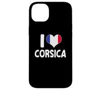 Carcasa para iPhone 14 Plus I Love Corsica Francia Bandera Corazón Orgullo Córcega