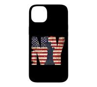 Carcasa para iPhone 14 Plus I Love New York, Vintage New York Liberty USA Flag Graphic